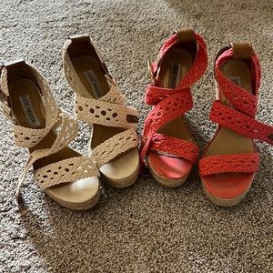 2 pairs of Steve Madden wedges Size 7 for $10